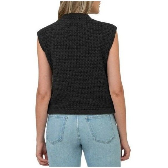 BlankNYC Womens Sweater Vest Top Black Medium NWT - Picture 2 of 2